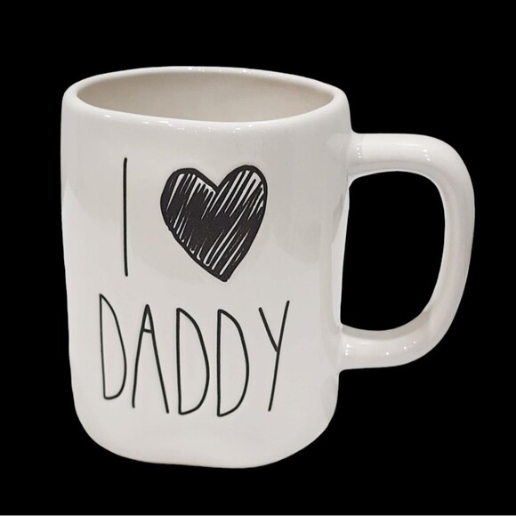 Rae Dunn I LOVE DADDY Embossed Ceramic Coffee Mug 16 Oz Ivory - Picture 2 of 8